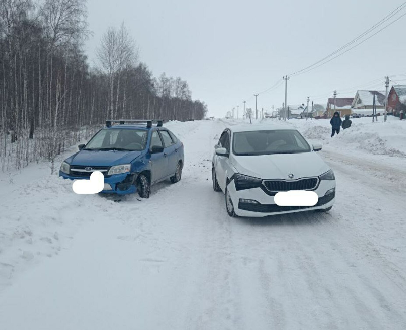 В селе Большеустьикинское Башкирии произошло столкновение автомобилей
