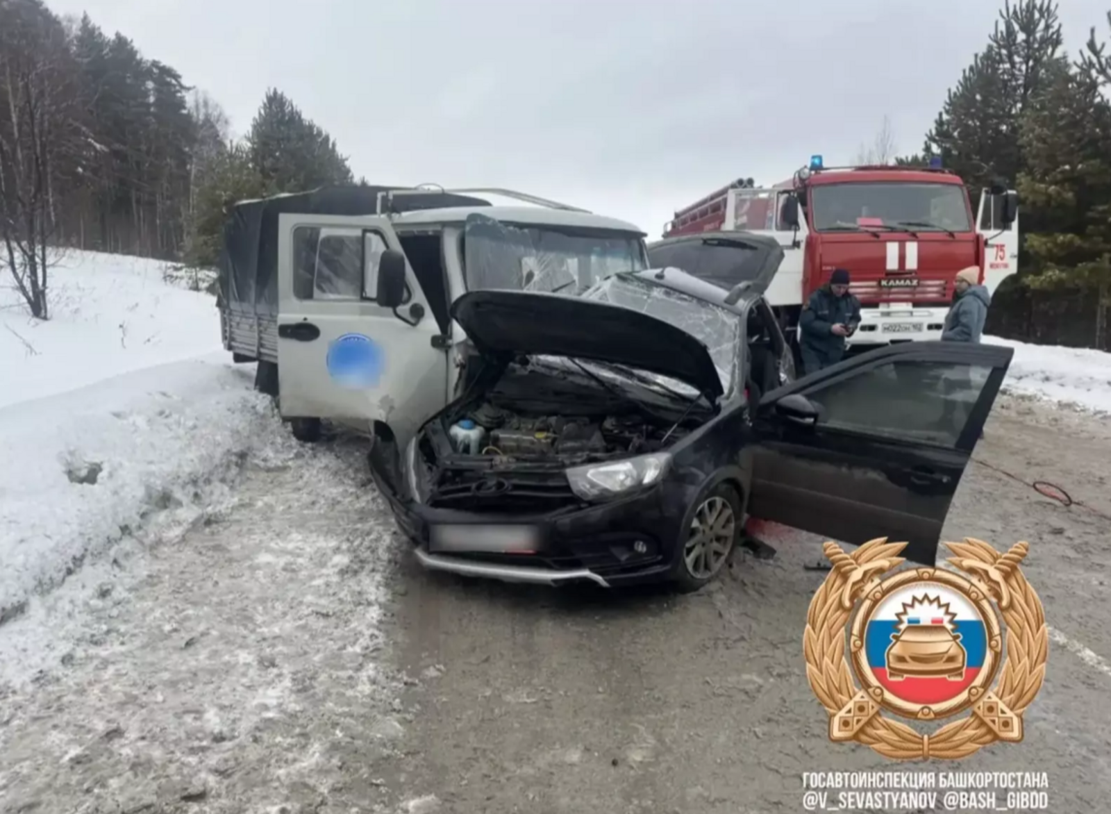 В Башкирии произошло лобовое столкновение на трассе Уфа-Бирск-Тастуба